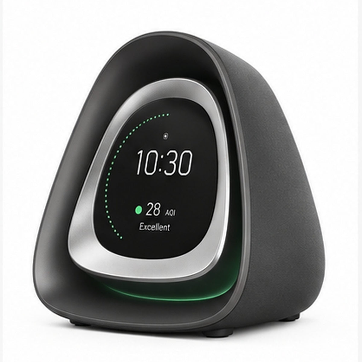 AirClock Halo – Horloge de bureau avec indicateur de qualité de l’air
