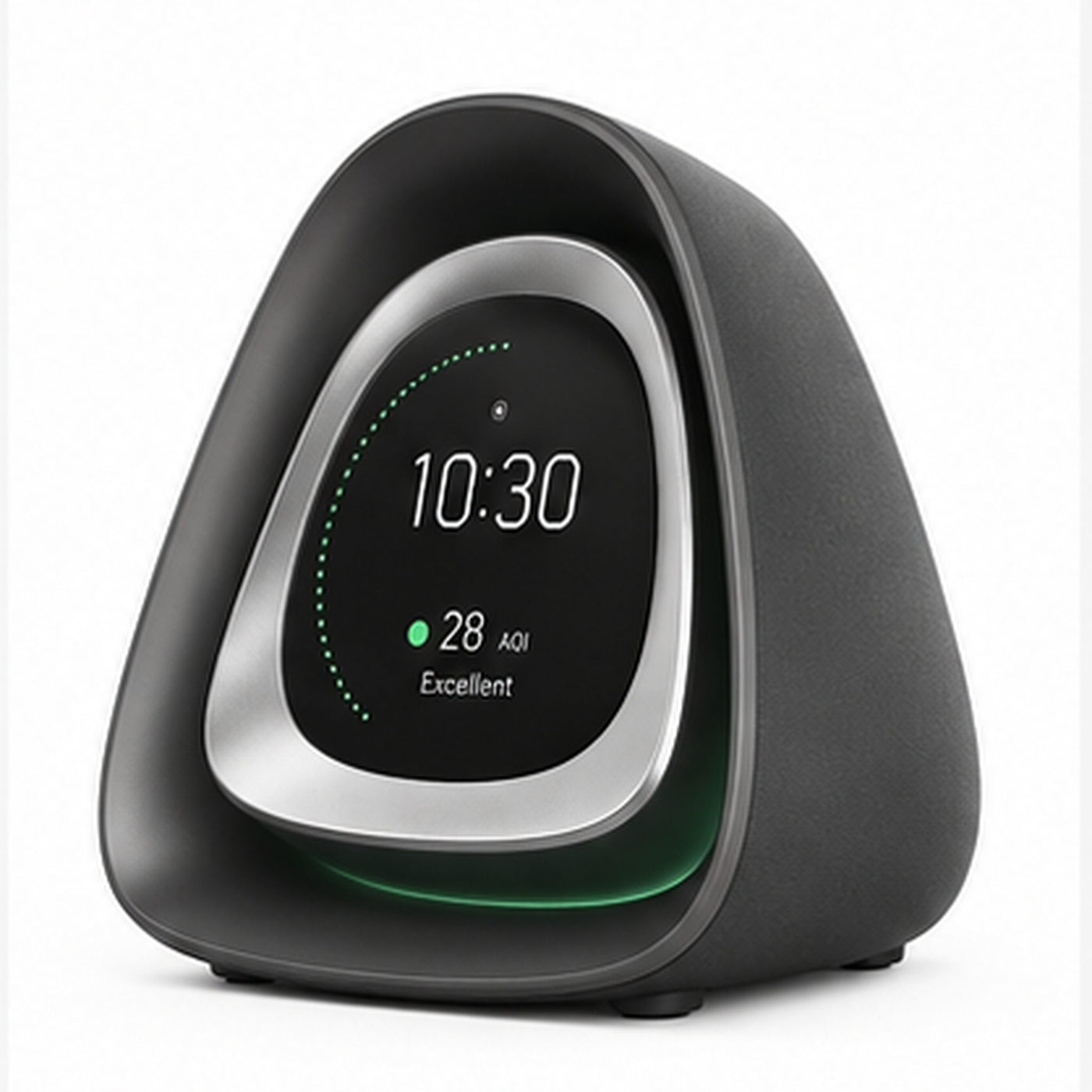 AirClock Halo – Horloge de bureau avec indicateur de qualité de l’air